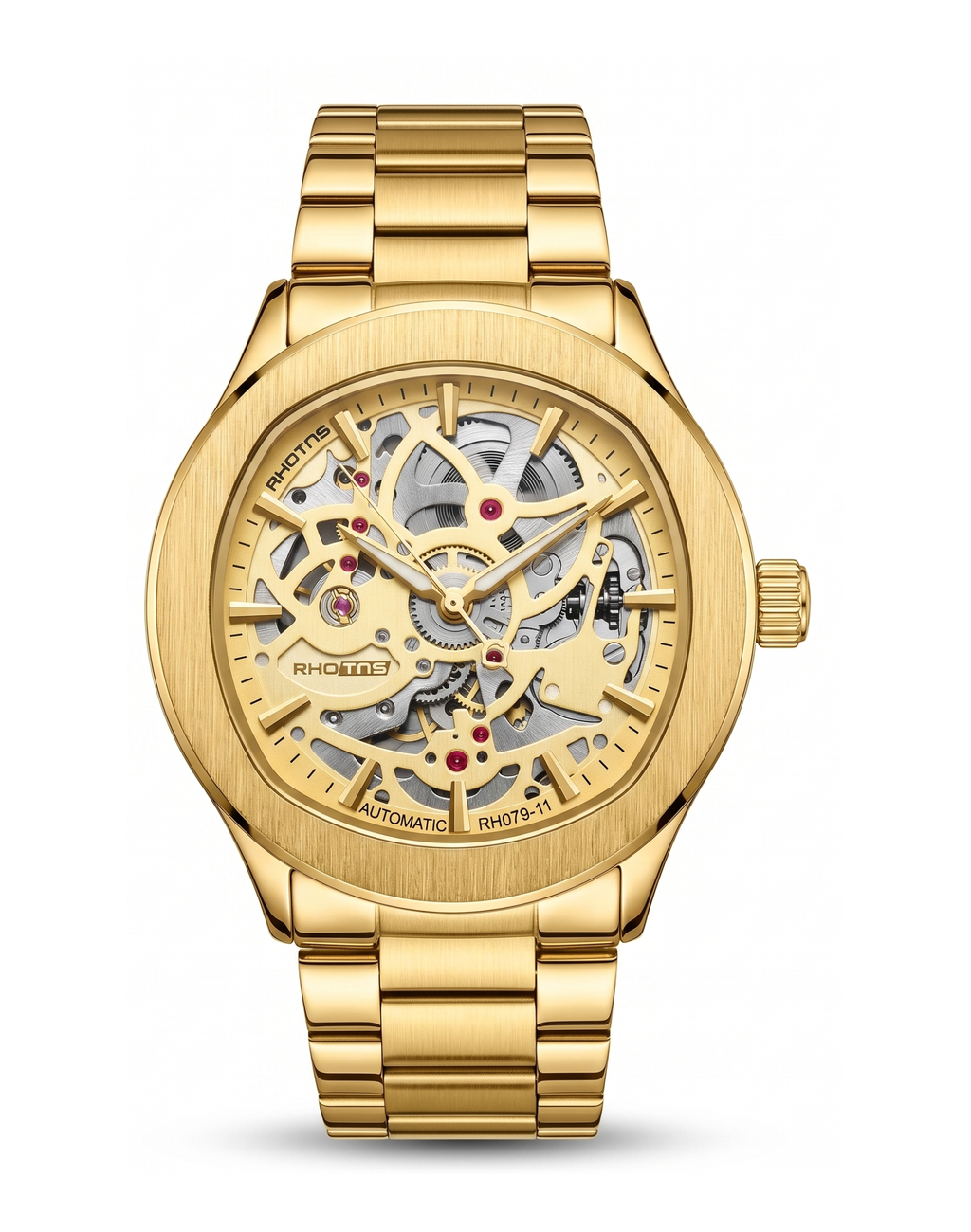RHOTNS GOLD SKELETON WATCH