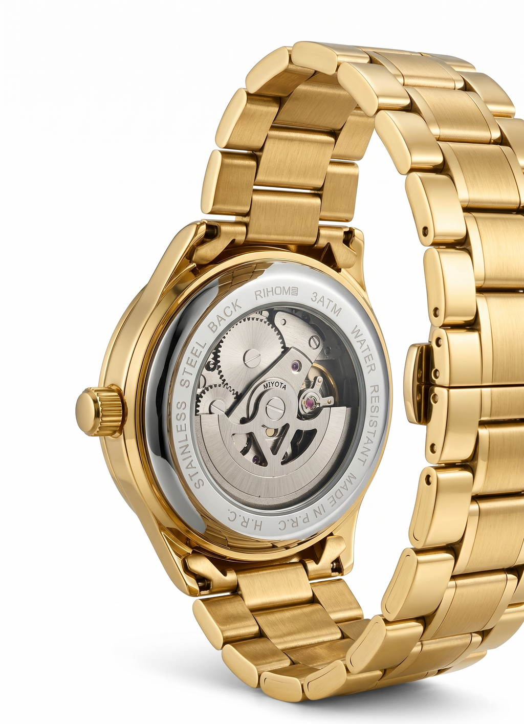 RHOTNS GOLD SKELETON WATCH