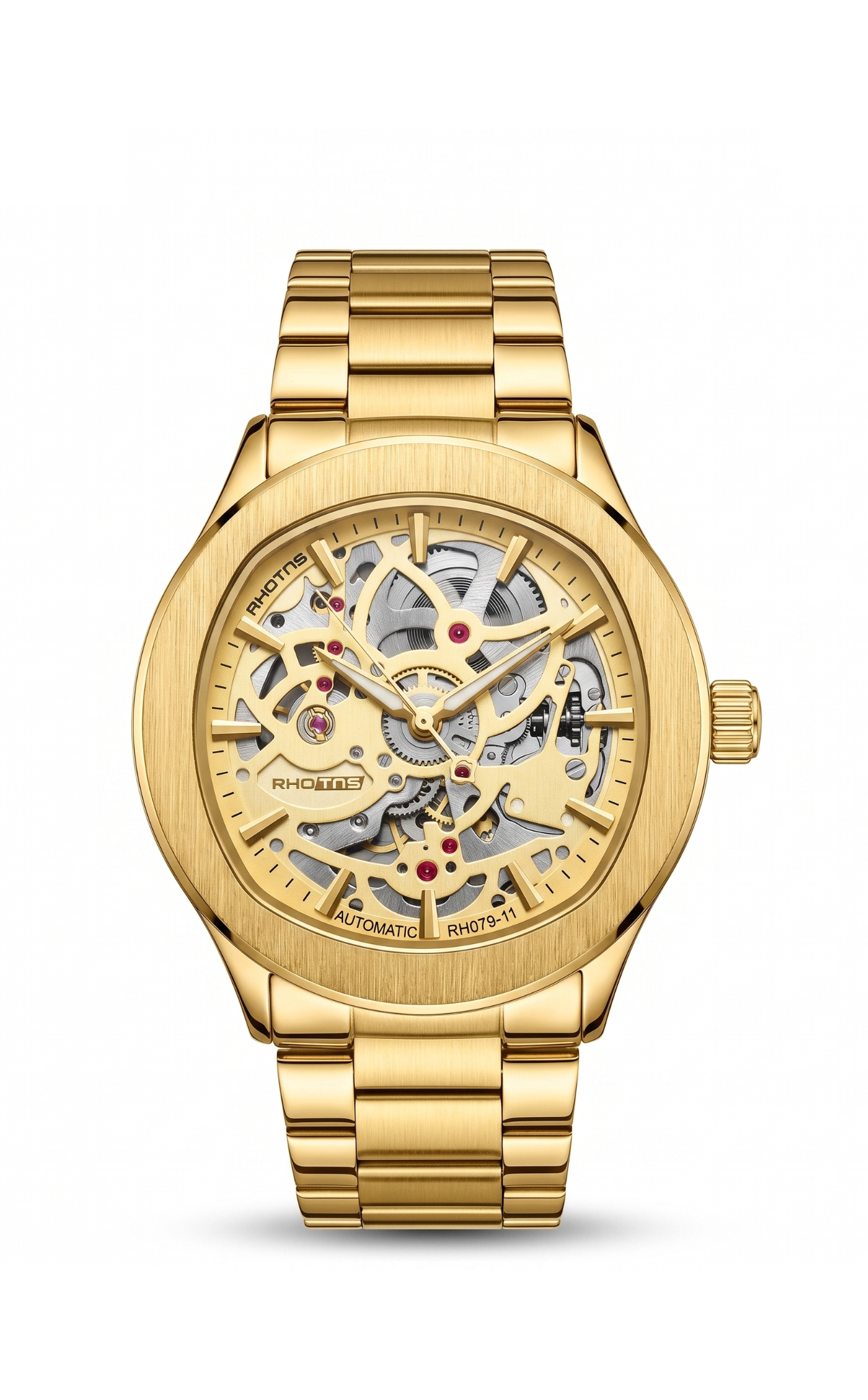 RHOTNS GOLD SKELETON WATCH
